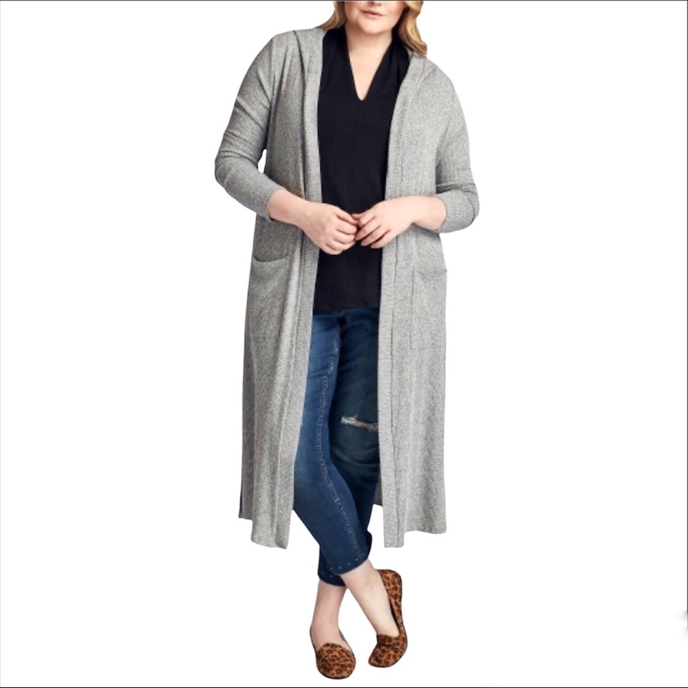 W by Wantable•Lightweight•Hooded•Duster Length Cardigan•front pockets